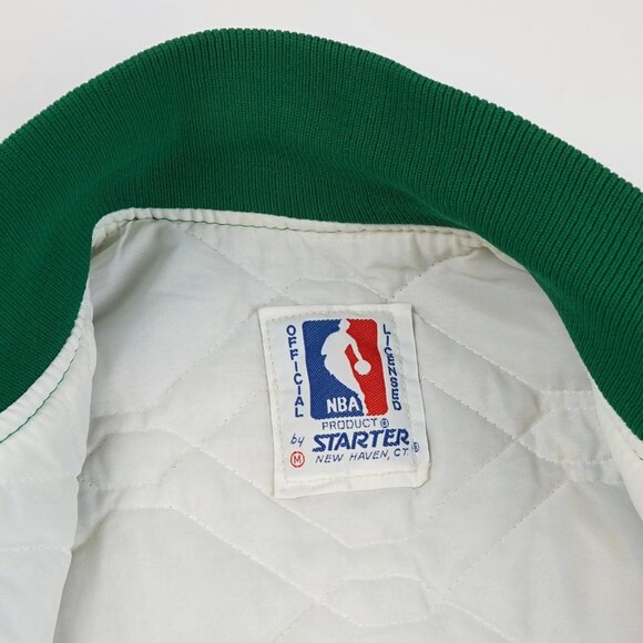 Boston Celtics Satin Green Starter Bomber Jacket - Mens Medium - Vintage 80s/90s - Picture 6 of 9